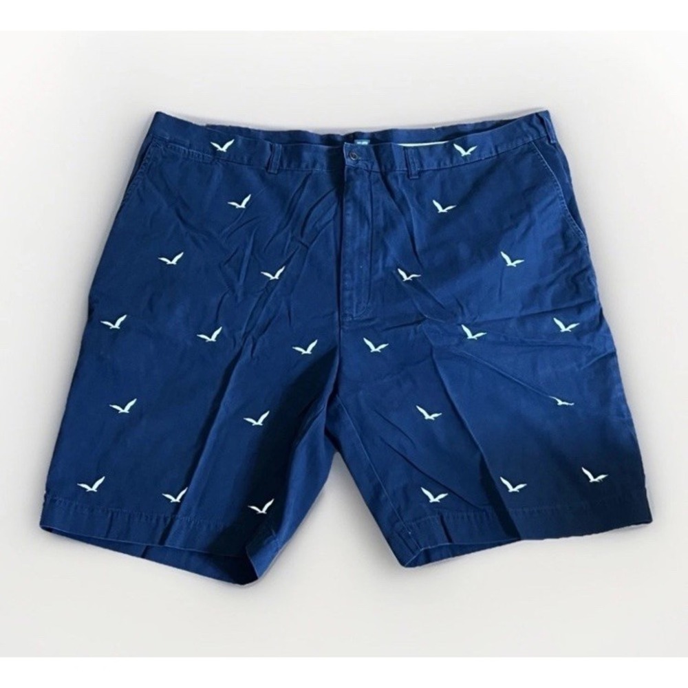 Polo Ralph Lauren Mens 32 Seagull Bird Cotton Chino Shorts Navy Blue Golf Vacay